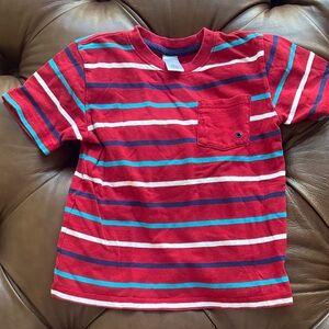 Gymboree Red and Teal Striped Kids Tee